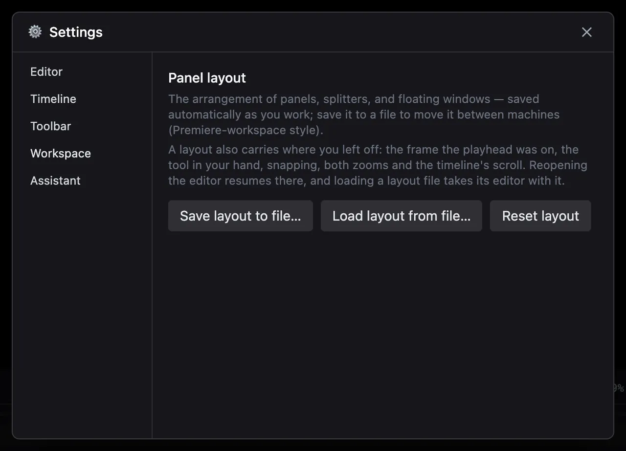 Workspace settings