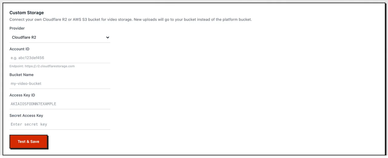 The Custom Storage form