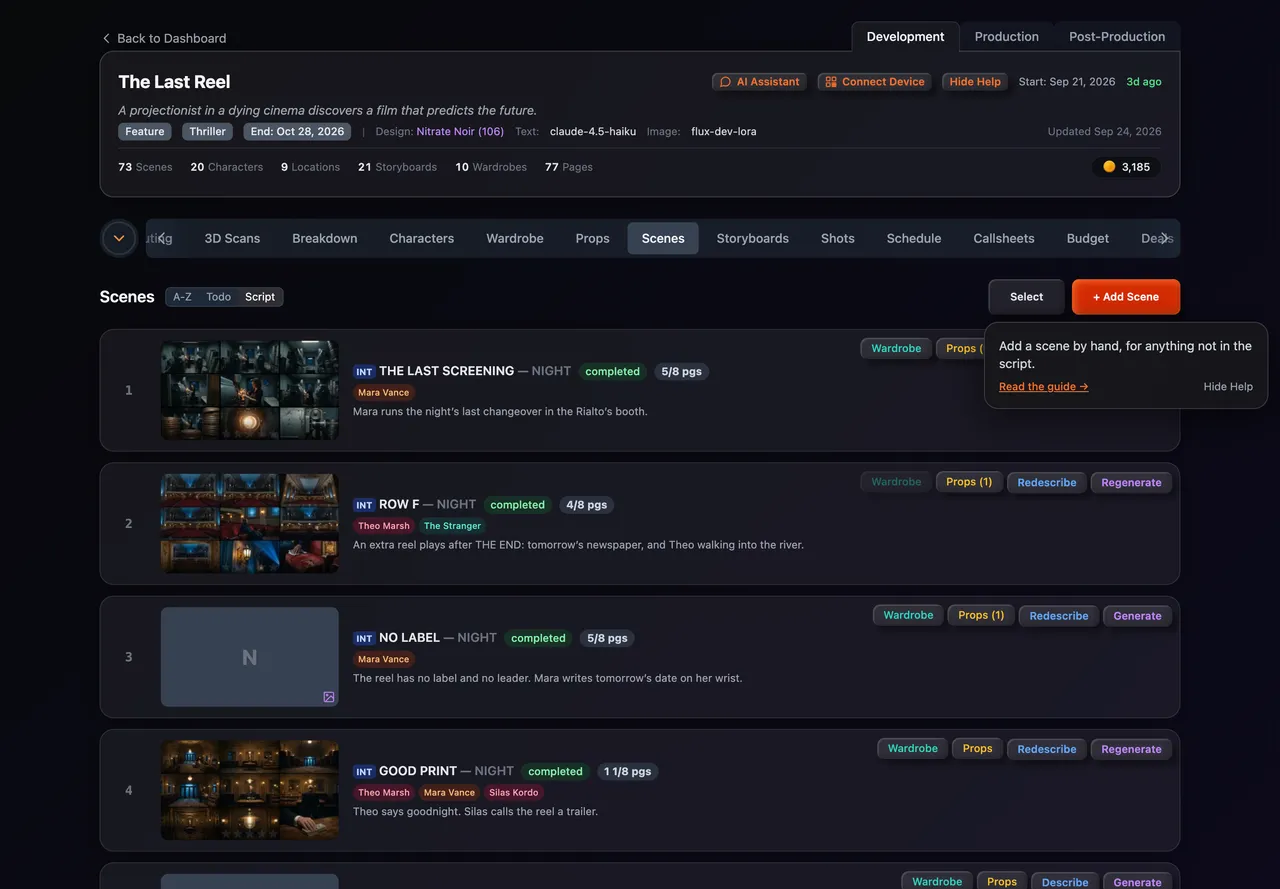 Help mode on, with a tooltip over a button and its Read the guide link