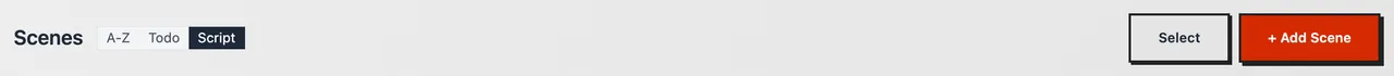 The top of the Scenes tab