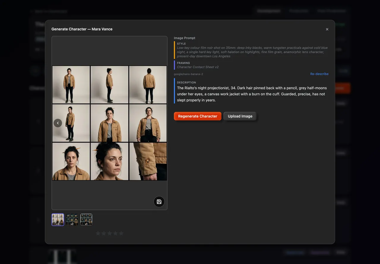 One character's portrait window, where a single portrait is made